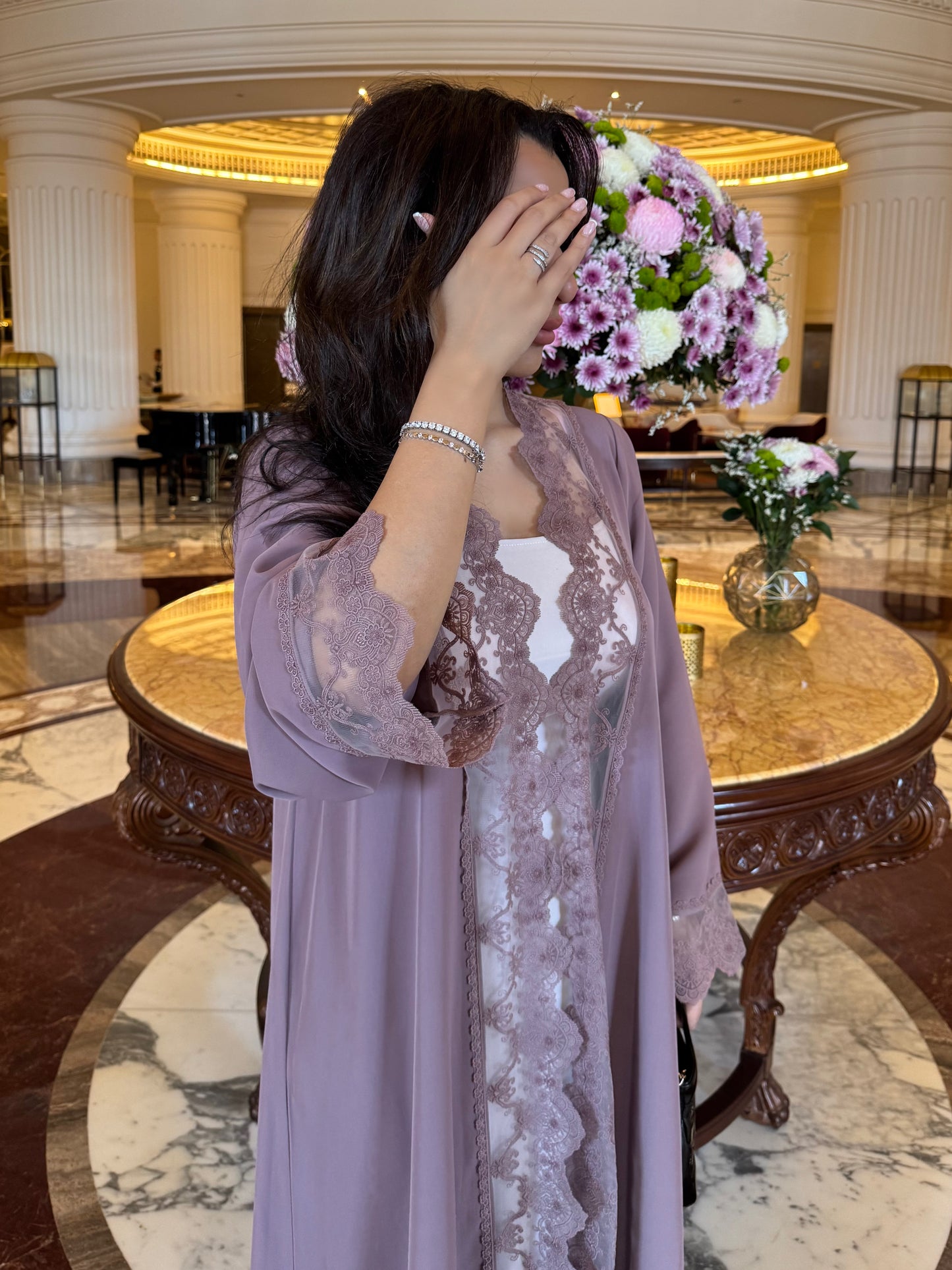 Blush abaya
