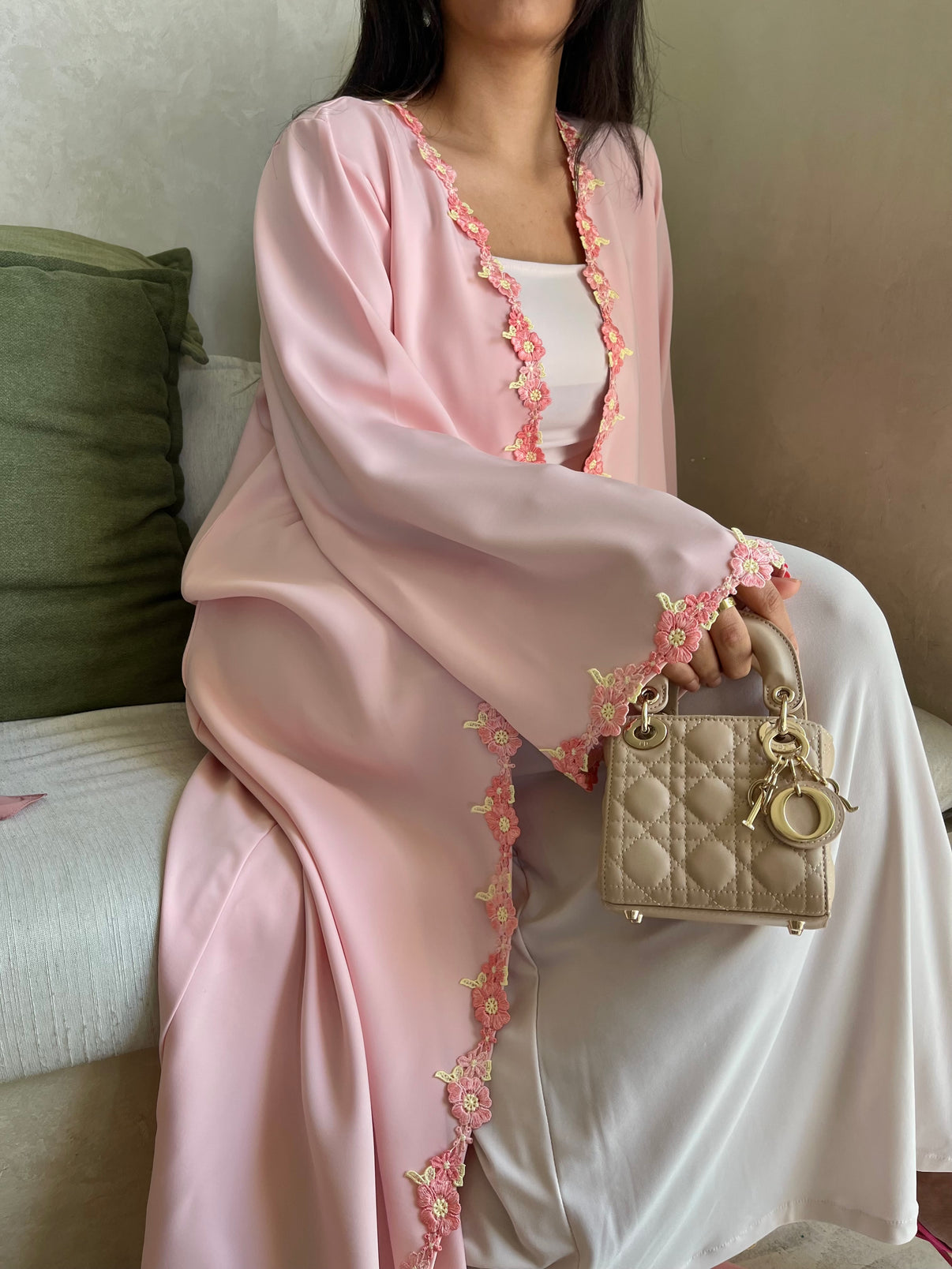 Amethyst Bloom Textured Coat Abaya